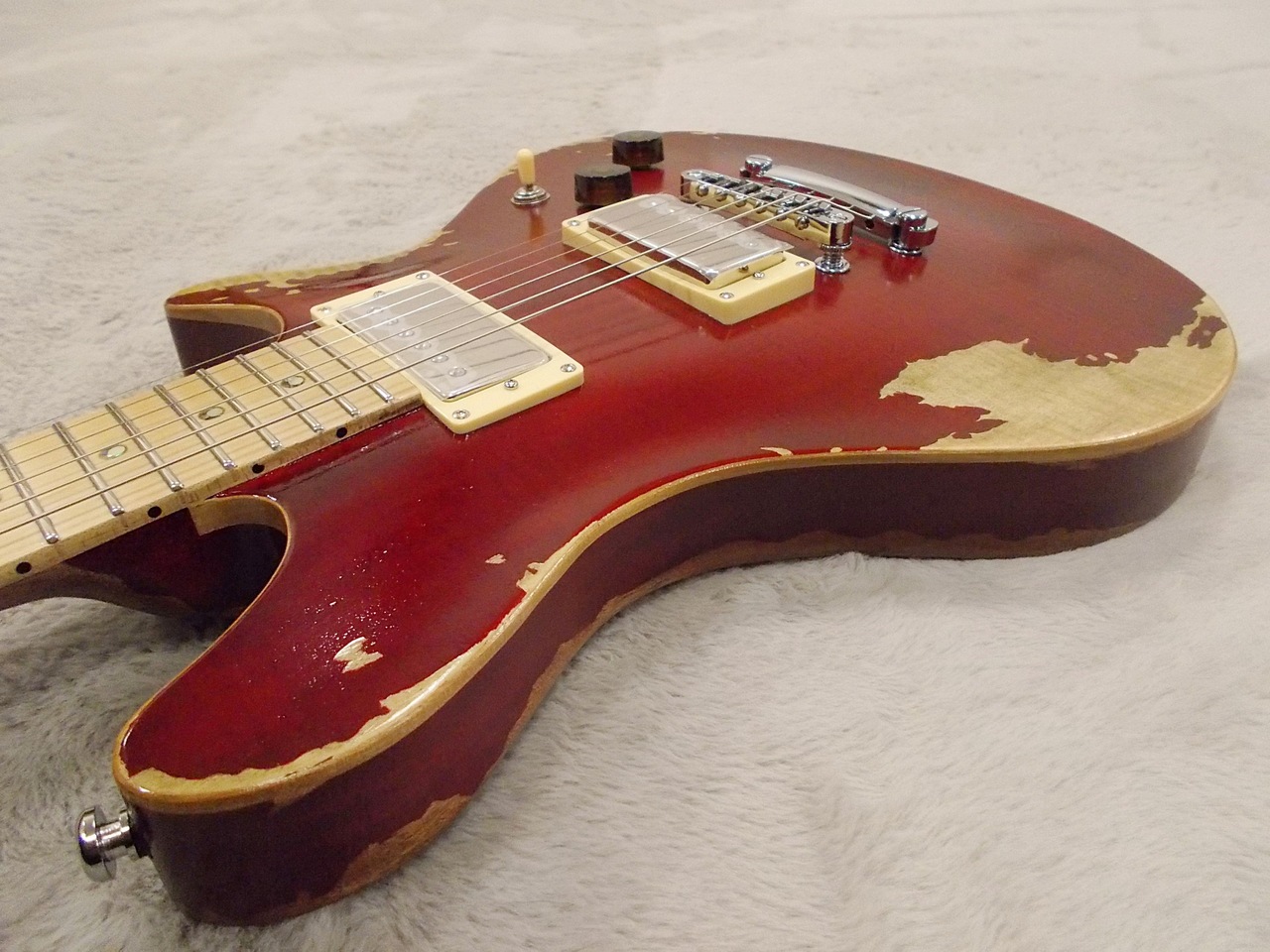 ESP x BanG Dream! POTBELLY FM Rana Distressed See Thru Wine Red