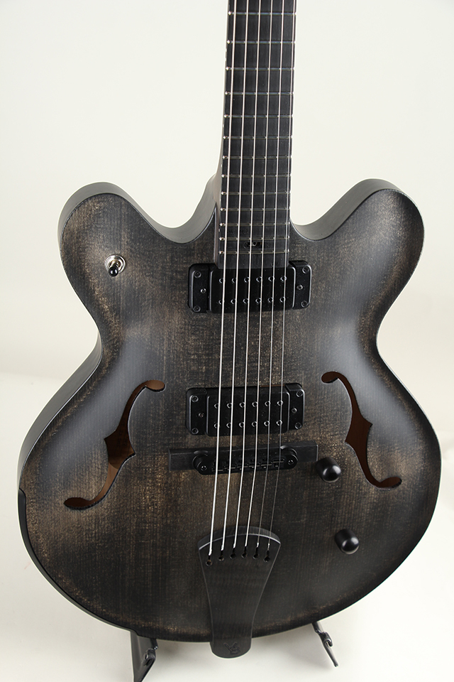 Victor Baker Guitars Model 35 Chambered Semi-hollow Ebony Tail