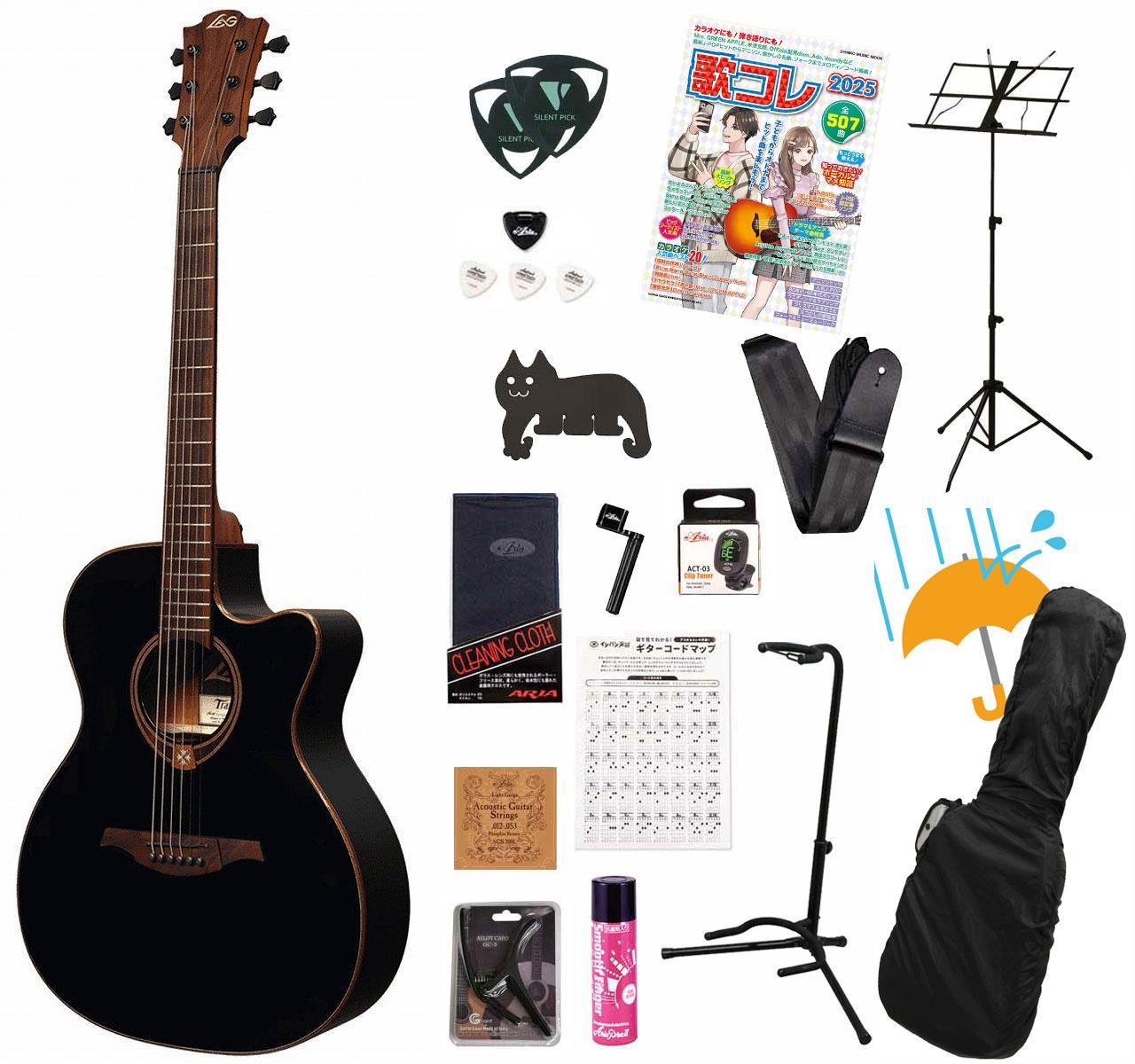 LAG Guitars Tramontane 118 T118ACE-BLK Auditorium Cutaway[単板 
