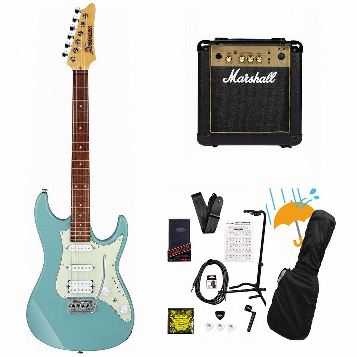 Ibanez AZ Essentials AZES40-PRB (Purist Blue) Marshall MG10