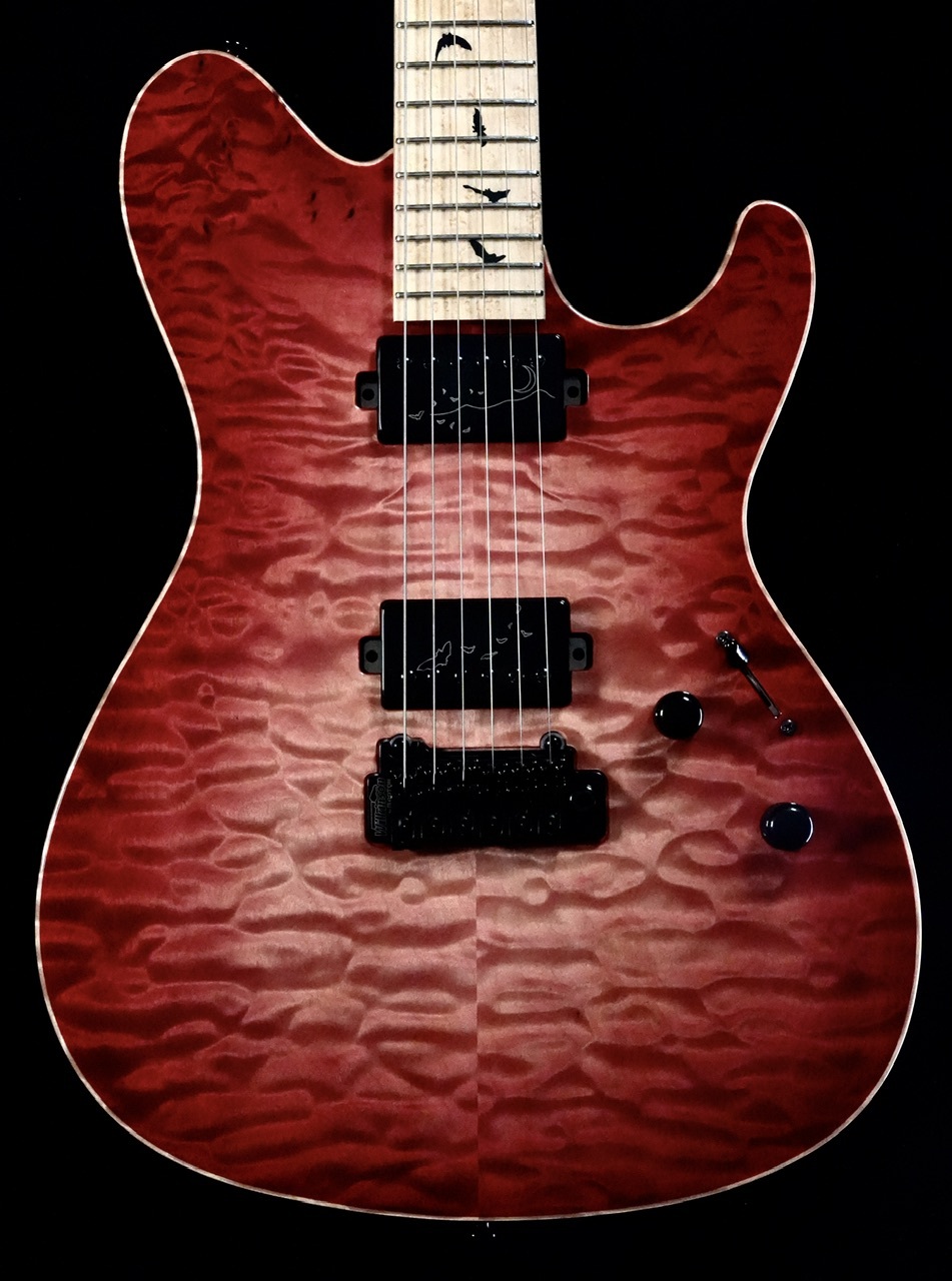 Sugi DS496M 6A+ Quilted Maple Body Top/Black&Abalone Bat Inlays