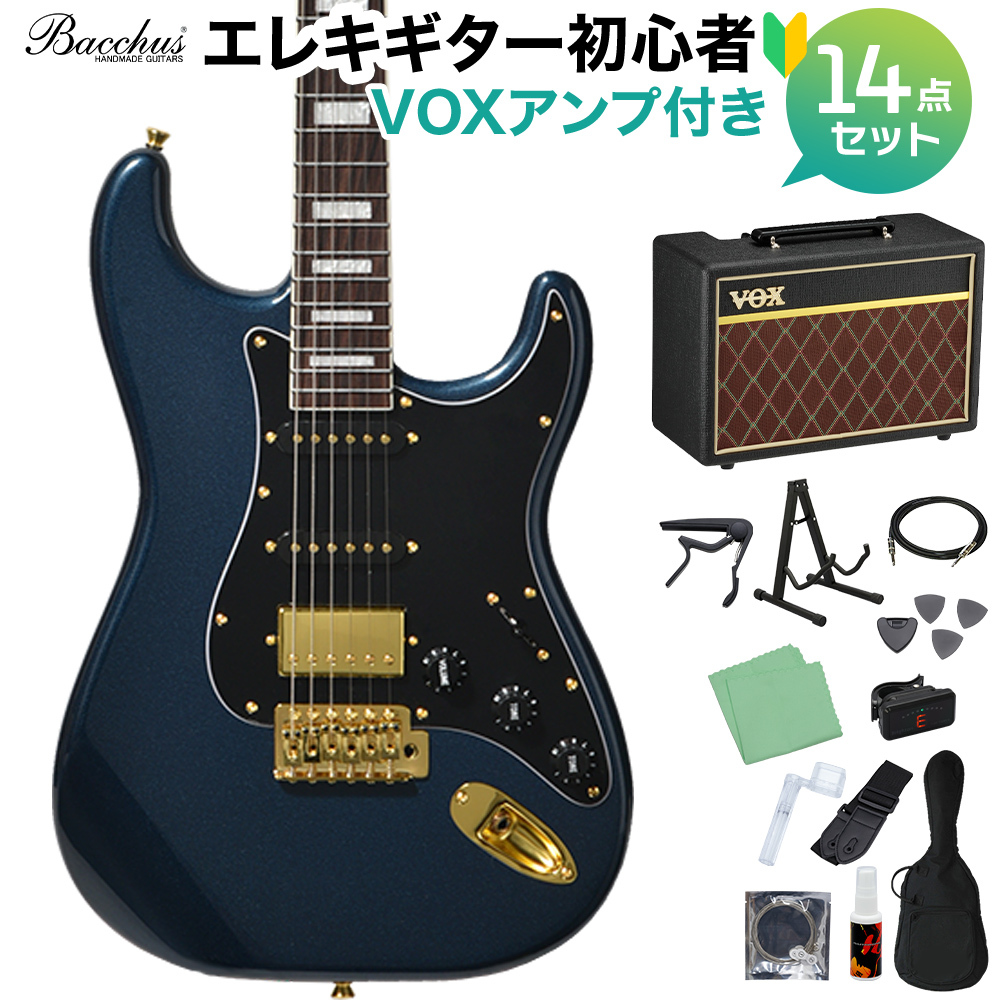 Bacchus BST-2-RSM/R-LX DLPB エレキギター初心者14点セット 【VOX
