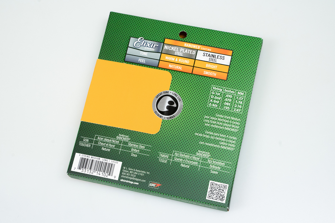 Elixir エレキベース弦 45-105 NANOWEB 4パック Amazon.co.jp