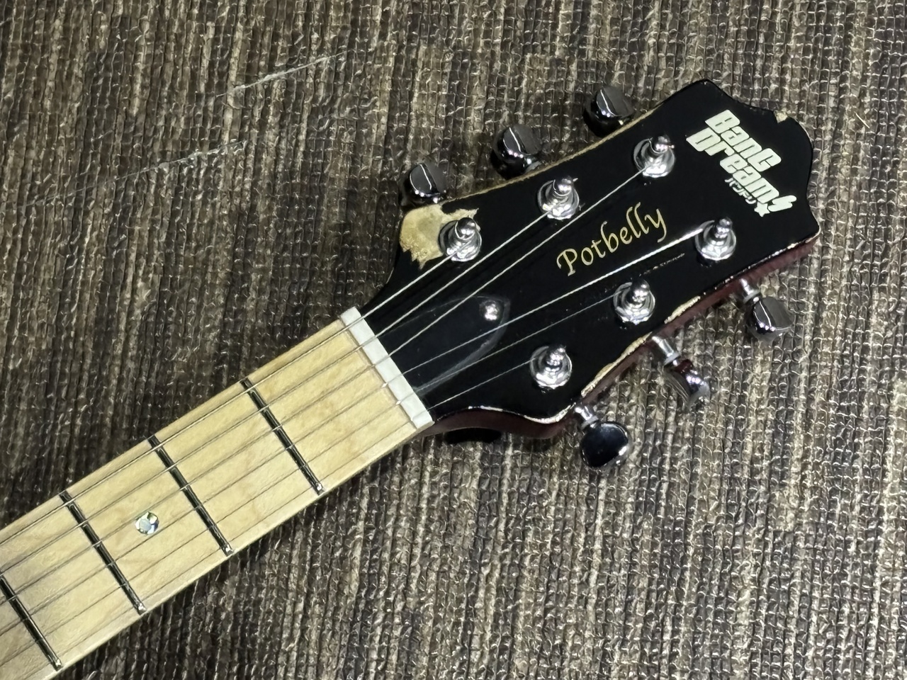 POTBELLY FM Rana MyGO 要 楽奈　エレキギター　ポスター付き BanG Dream！ POTBELLY FM Rana Distressed See Thru Wine Red
