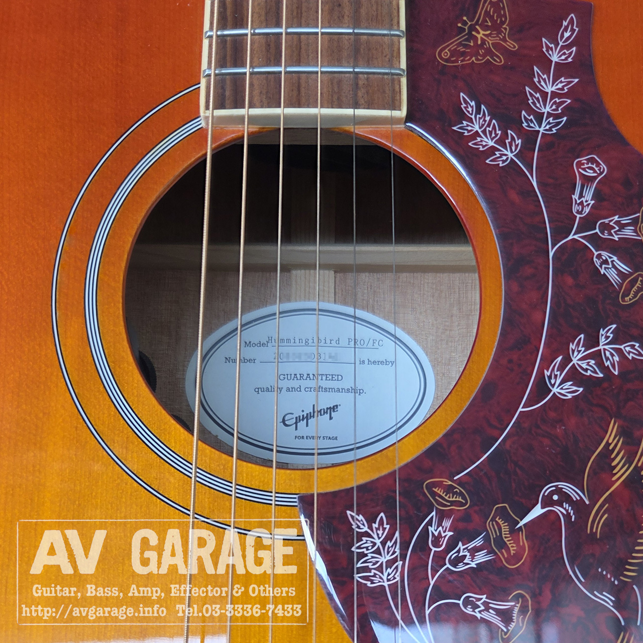 Epiphone Hummingbird Pro 2020年製 スプルース単板トップ（中古