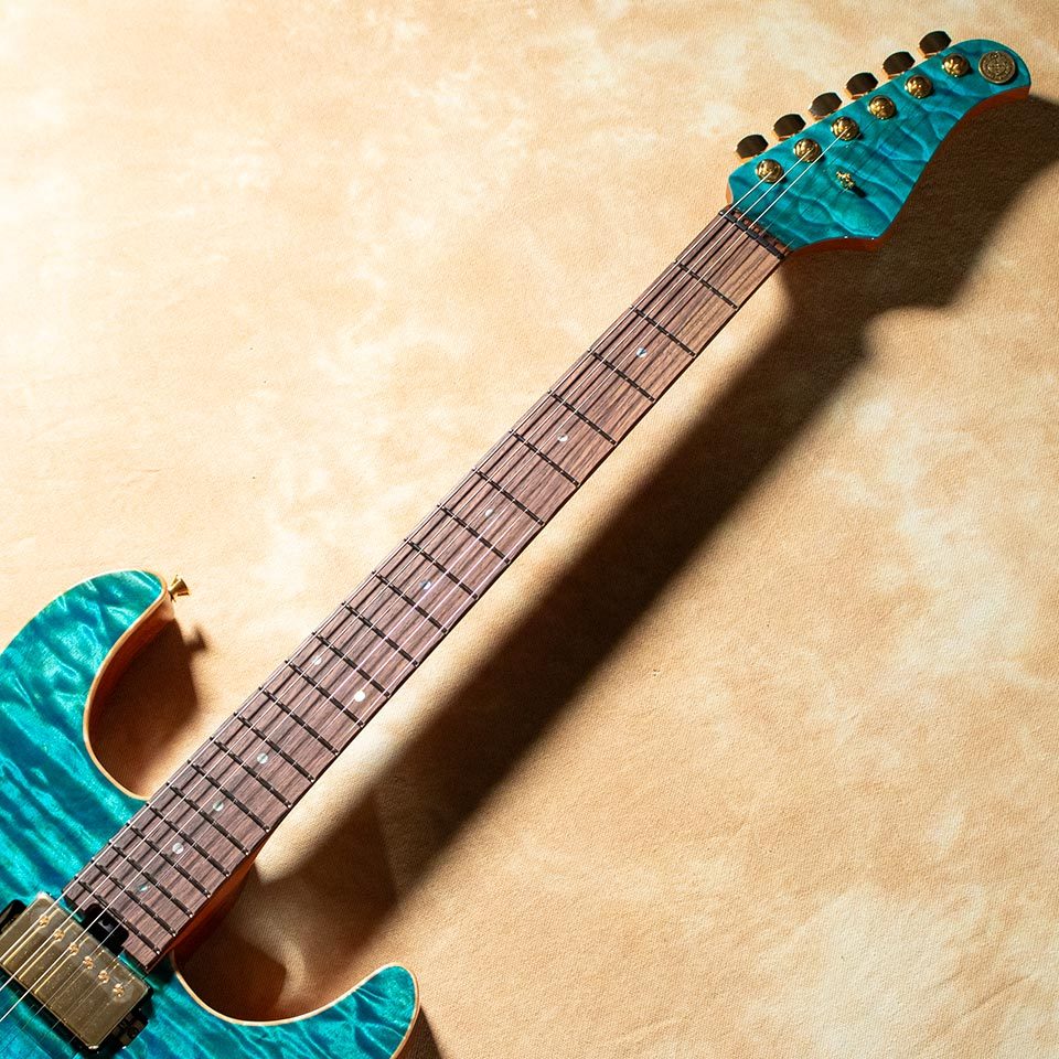 Kz Guitar Works Kz Versa 2H5 Quilted Maple Top See-Through Blue