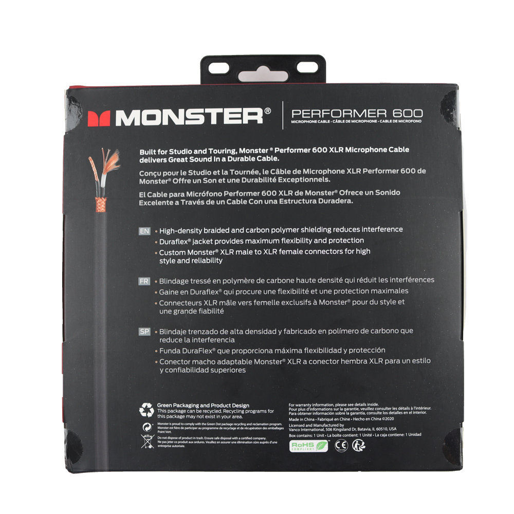 Monster Cable P600-M-20 約6m マイクケーブル（新品/送料無料）【楽器