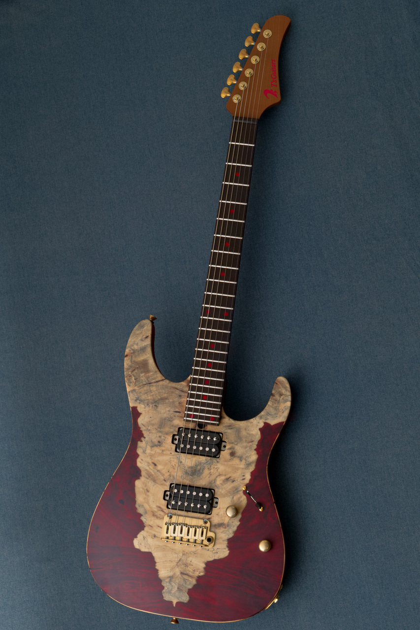 T's Guitars DST Pro 24 -Buckeye Burl Maple w/ Steps Ash-Cherry