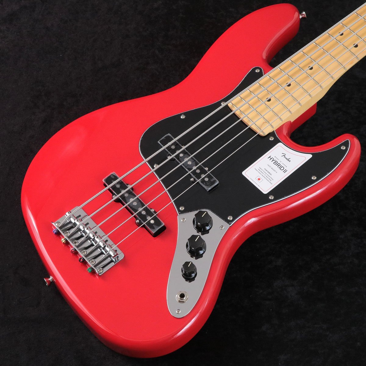 Fender Made in Japan Hybrid II Jazz Bass V Maple FB Modena Red