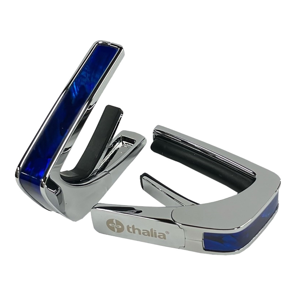 【美品】Thalia 高級カポタスト クローム ケース付き Thalia Capo Exotic Shell / Electric Blue Angel Wing / Chrome 【大