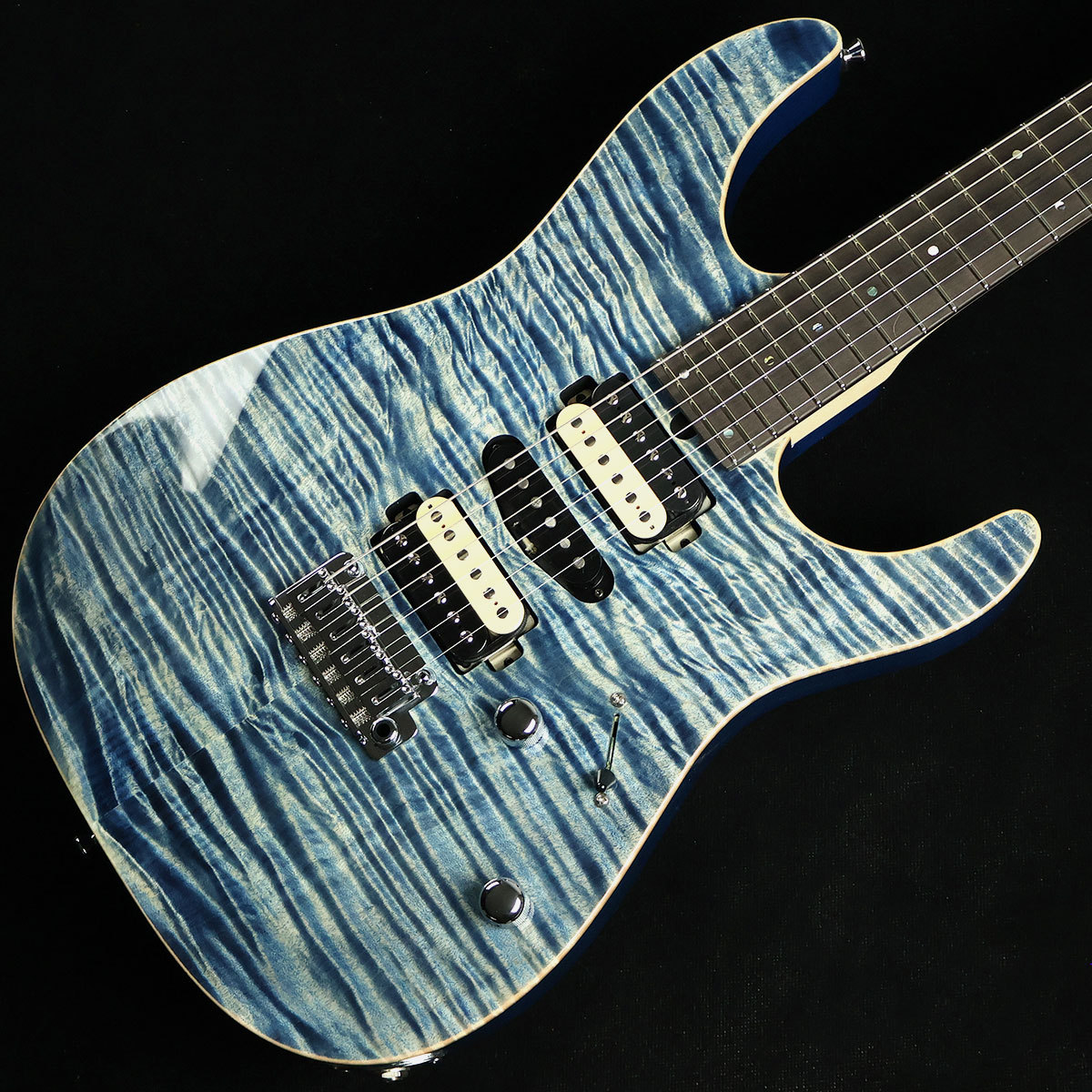 T's Guitars DST-Pro24 Exotic Maple Trans Blue Denim S/N：032955