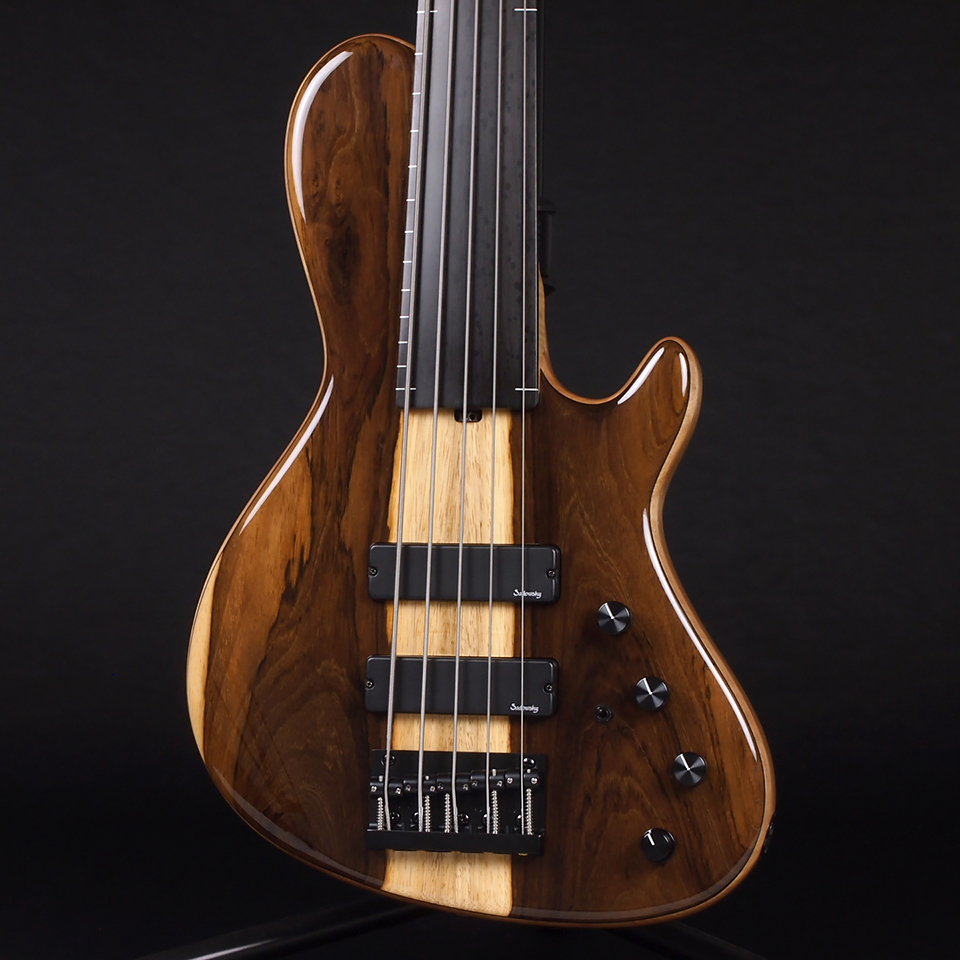 Sadowsky Custom Shop 24-Fret Single Cut Bass Fretless 5st Brazillian Rosewood Top