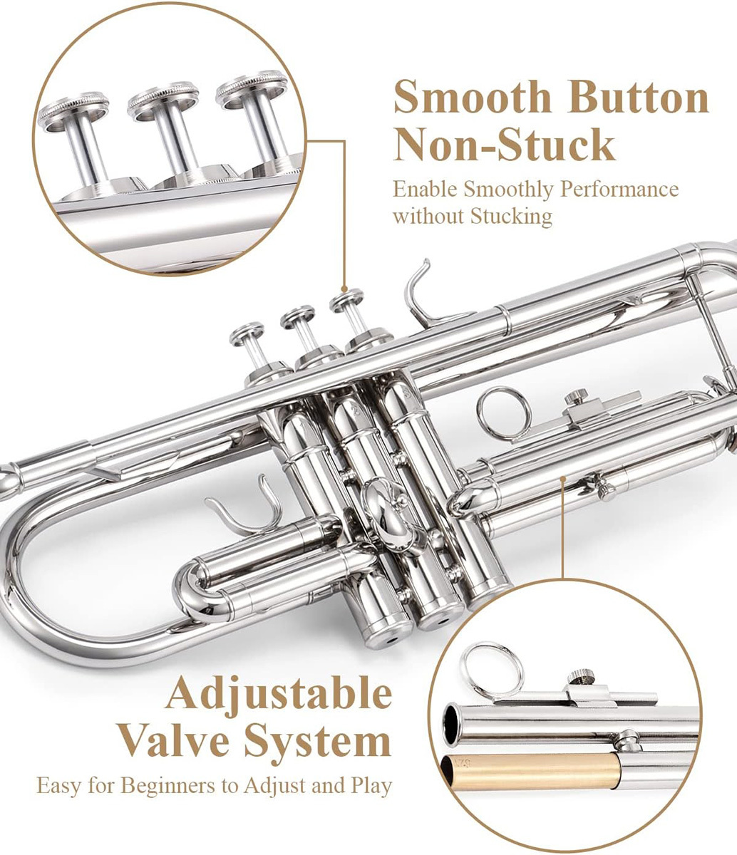 もっぴー Eastar トランペット Bb調 シルバー【おまけ付き】 Amazon | Eastar トランペット Bb調 Trumpet 初心者 清潔