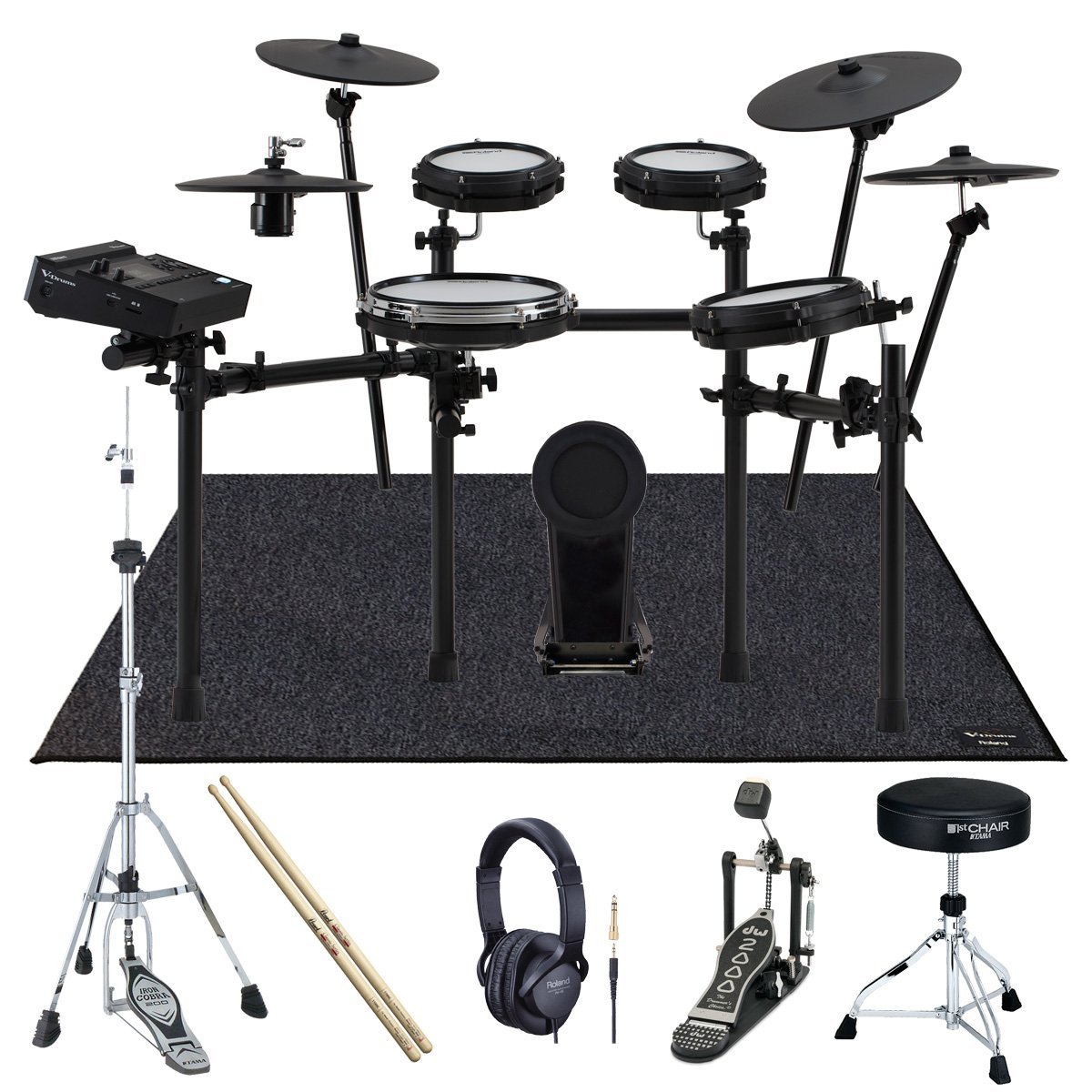 Roland TD316 DWキックペダルと純正マットを採用したフルセット