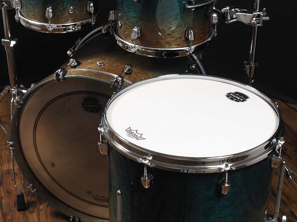 Mapex SATURN EVOLUTION DRUM SET EXOTIC AGEAN FADE BD22'、TT10