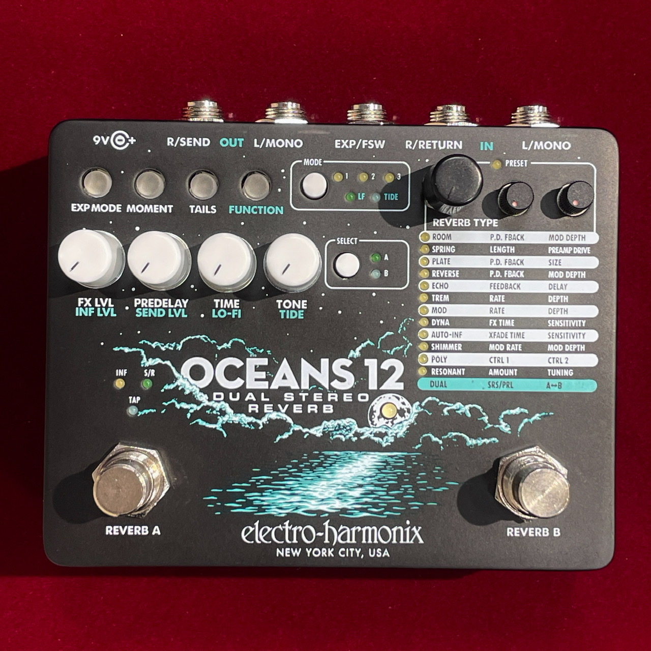 Electro-Harmonix Oceans 12 【12種デュアル・マルチリバーブ】【9Vアダプター付き】（新品/送料無料）【楽器検索デジマート】