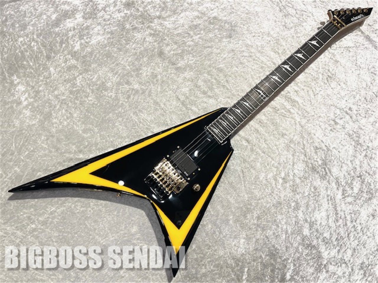 EDWARDS E-ALEXI ARROW HEAD Alexi Laiho Model #Black with Yellow  Stripe【即納可能】（新品/送料無料）【楽器検索デジマート】