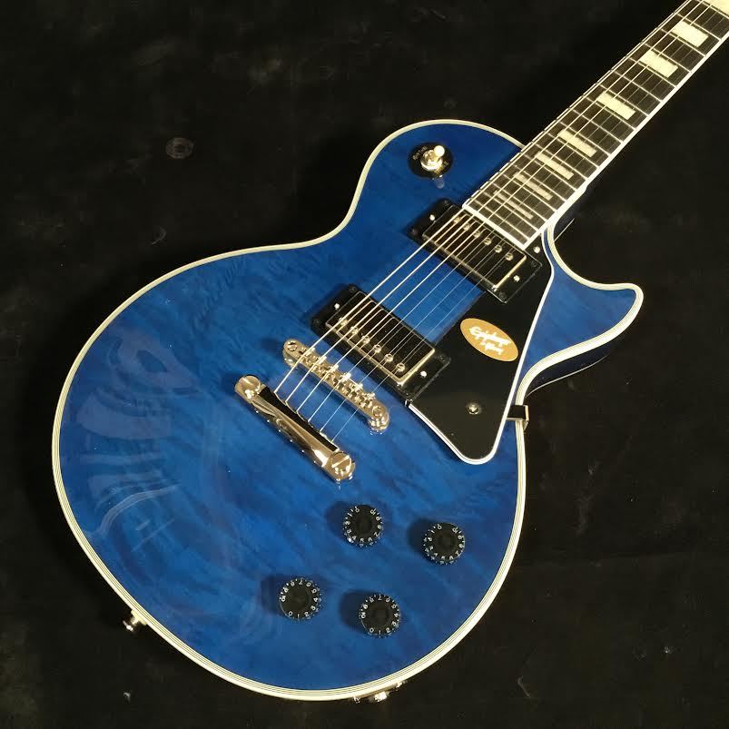 Epiphone Les Paul Custom Quilt Viper Blue (バイパーブルー) エレキ 