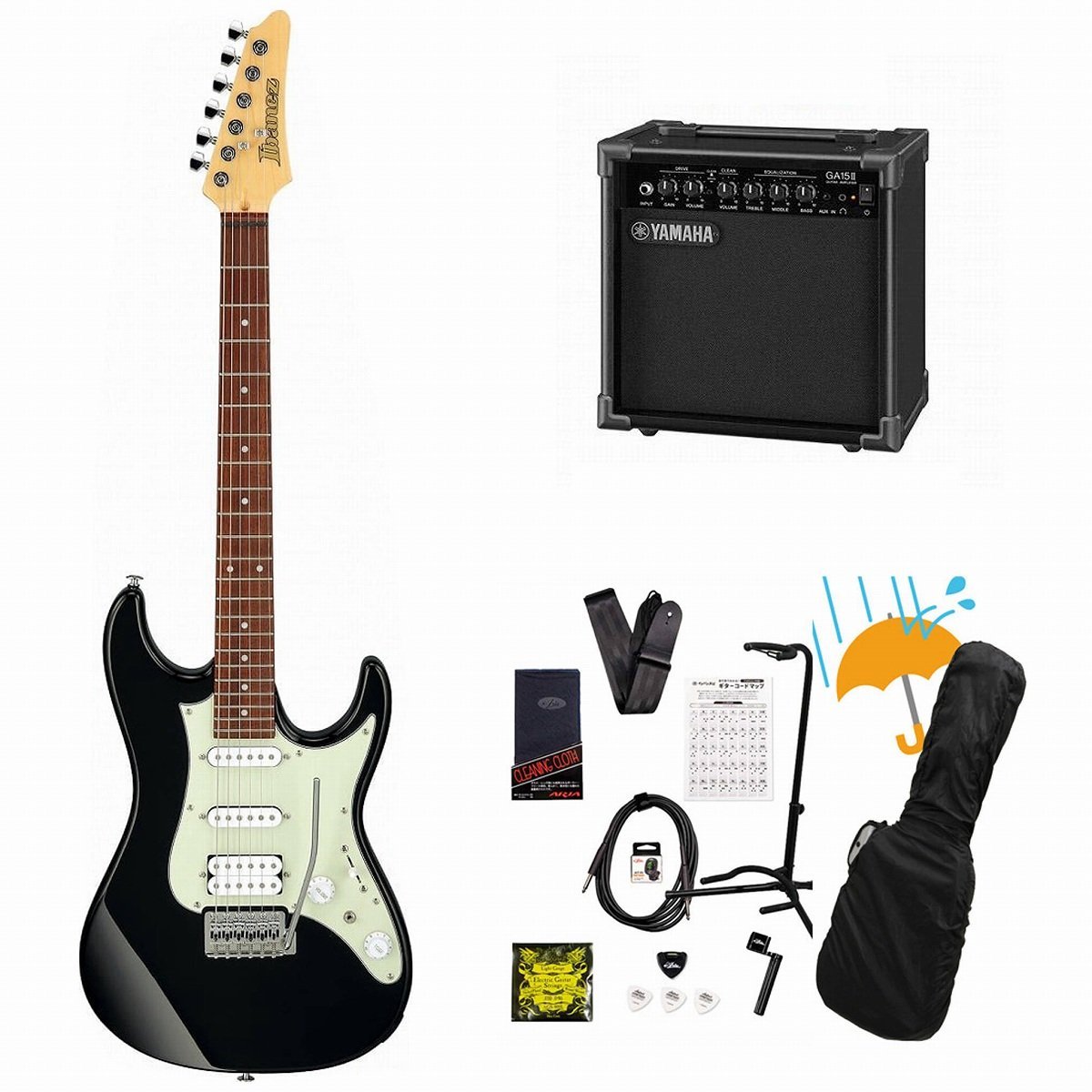 Ibanez AZ Essentials AZES40-BK (Black) YAMAHA GA15IIアンプ付属