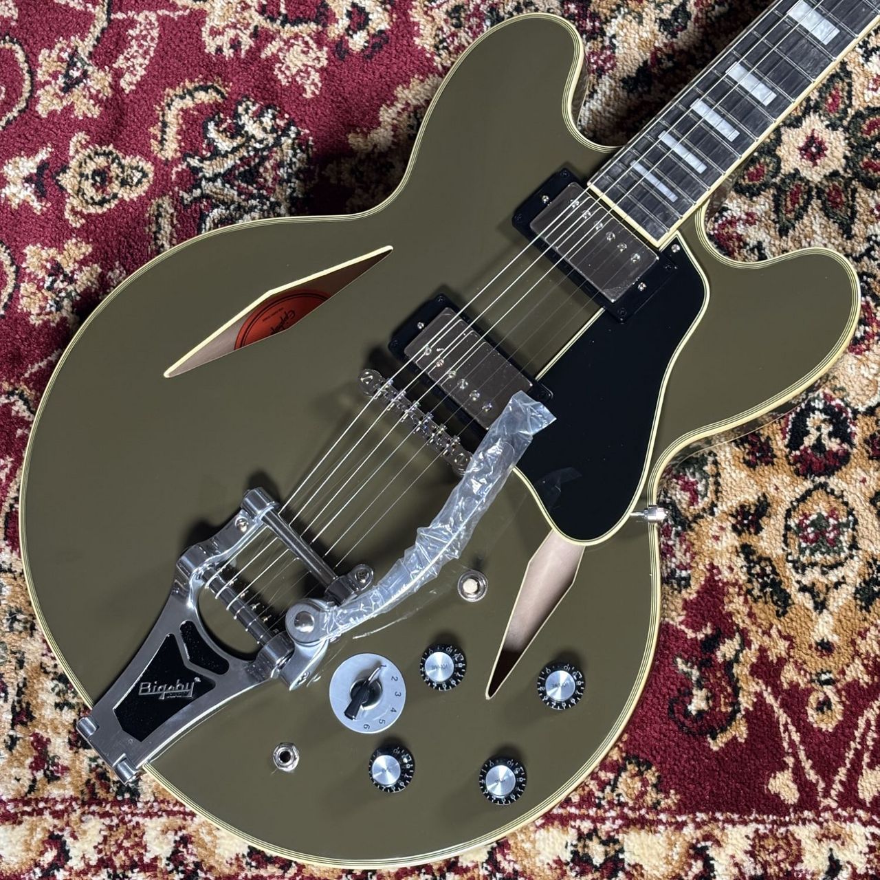 ハイエンドエクセラモデル　オリジナルリメイク　ドッキング　ドイツ軍ライナーコート Epiphone Shinichi Ubukata ES-355 Ver.02 Olive Drab 【現物
