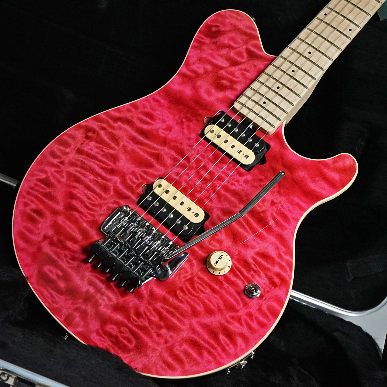 MUSIC MAN Axis Quilt Top Matching Head Trans Pink【カスタム MUSIC MAN Axis Quilt Top Matching Head Trans Pink【カスタム