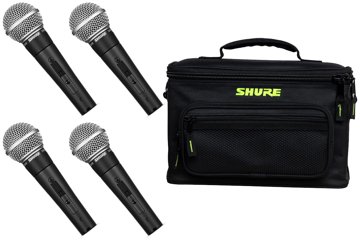 Shure SM58SE[4本] + 4本収納ケース[SH-MICBAG04] セット（新品/送料