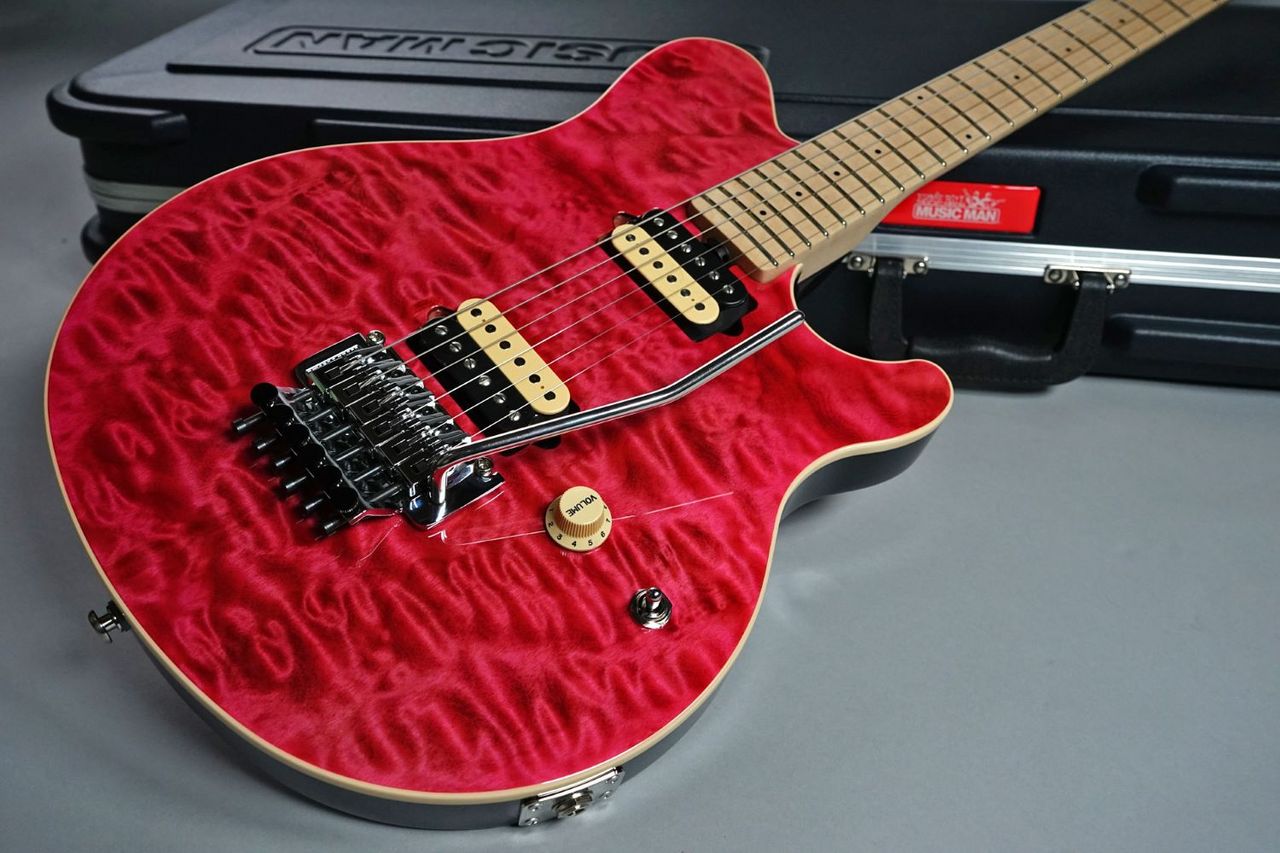 MUSIC MAN Axis Quilt Top Matching Head Trans Pink【カスタム MUSIC MAN Axis Quilt Top Matching Head Trans Pink【カスタム