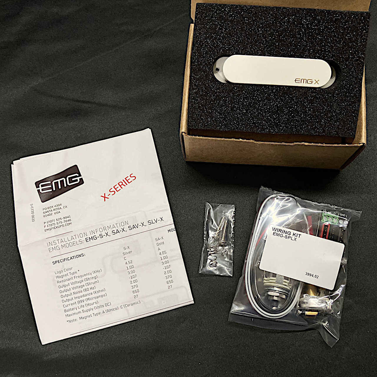 EMG SLV-X (単品, White)【ギター用/シングルピックアップ/アクティブ