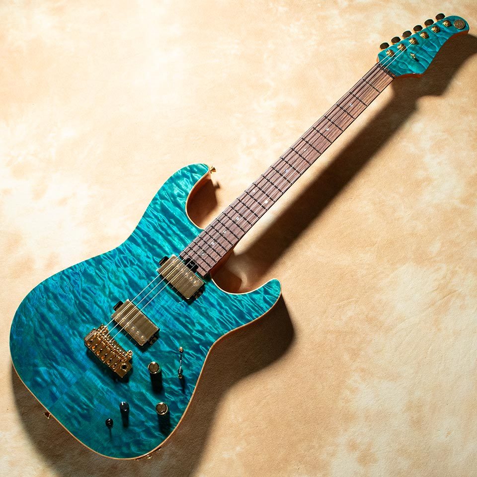 Kz Guitar Works Kz Versa 2H5 Quilted Maple Top See-Through Blue