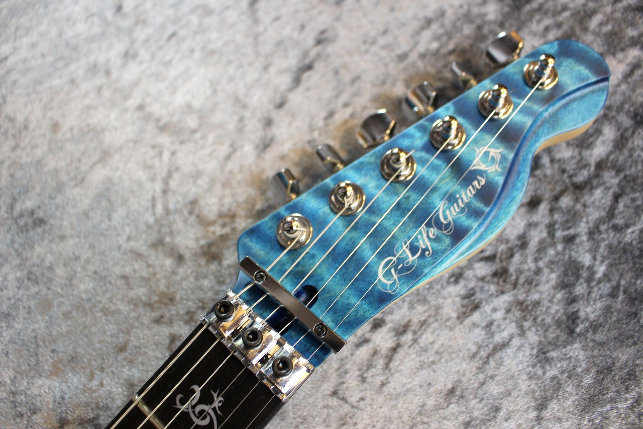 G-Life Guitars Cross Edge Quilt Top Aqua Blue Resort (SATIN 