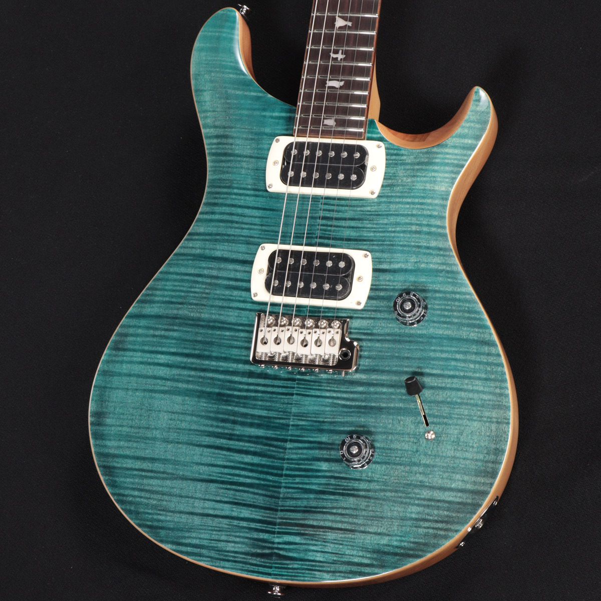 PRS Custom 24 SE エレキギター 青 PRS SE Custom24 Semi-Hollow Piezo Lake Blue エレキギター ポール