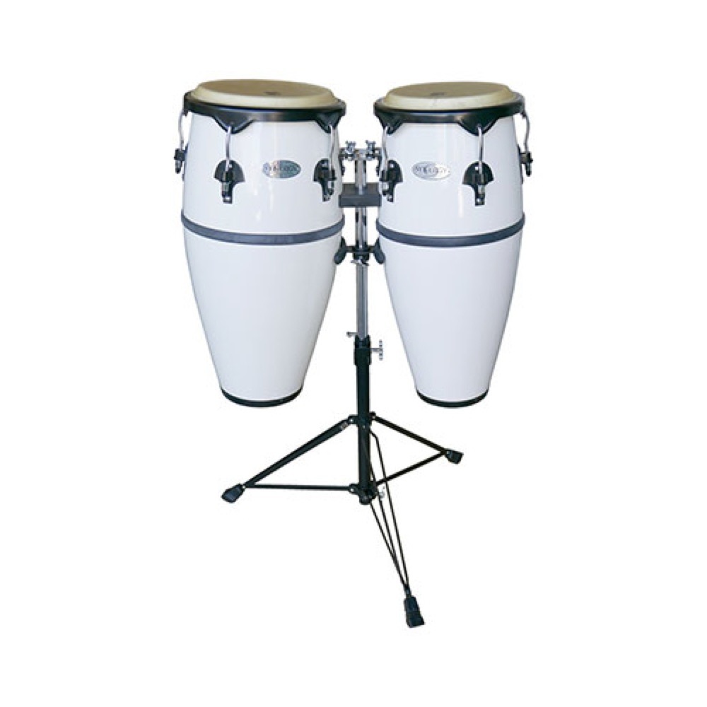 TOCA トカ 2300FWH Synergy Fiberglass 10+11インチ Conga Set White コンガ ホワイト スタンド付き （新品/送料無料）【楽器検索デジマート】