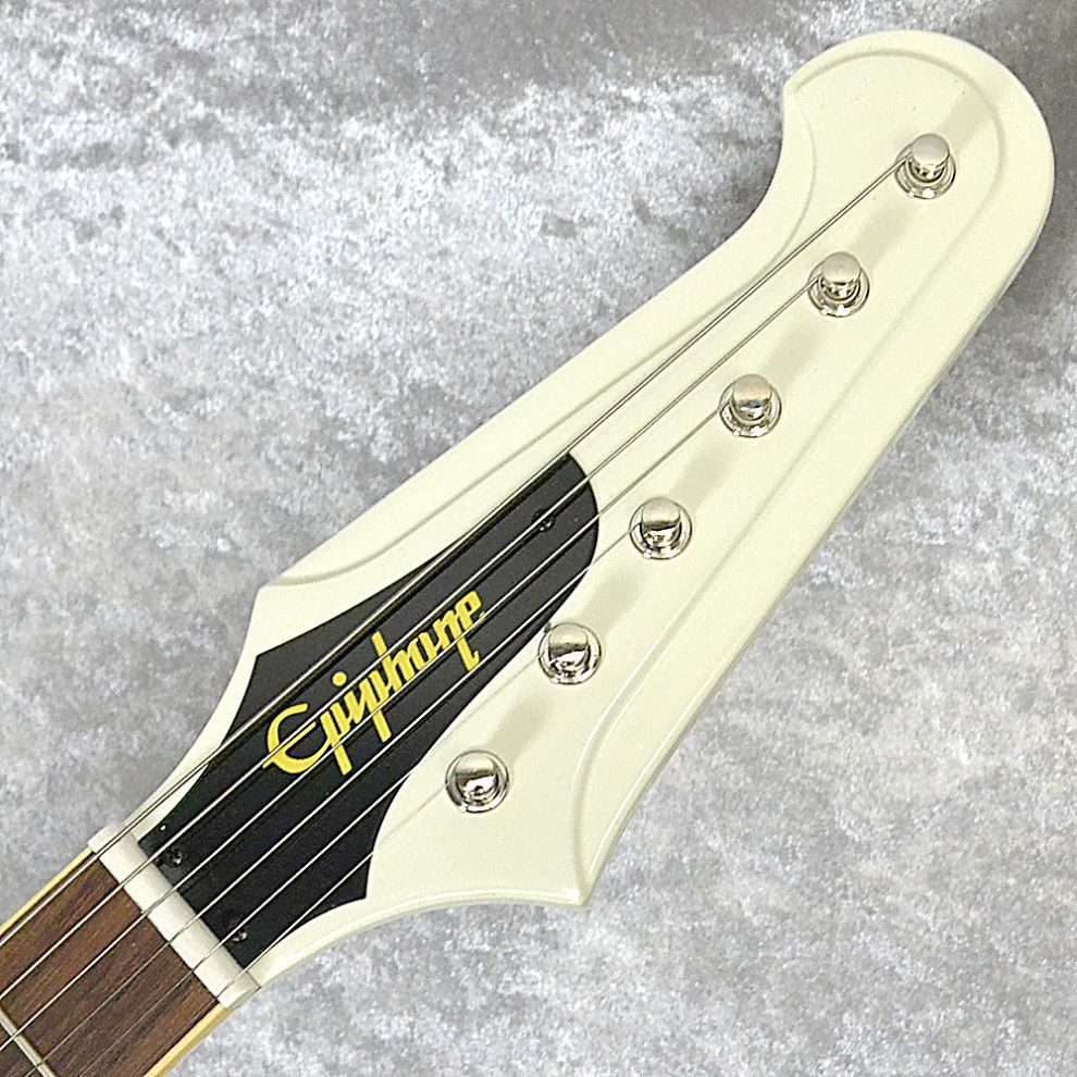 R様 ダンカン・ミニハムPU搭載 Epiphone firebird 白 韓国製 Epiphone Inspired by Gibson Custom 1963 Firebird V With Maestro