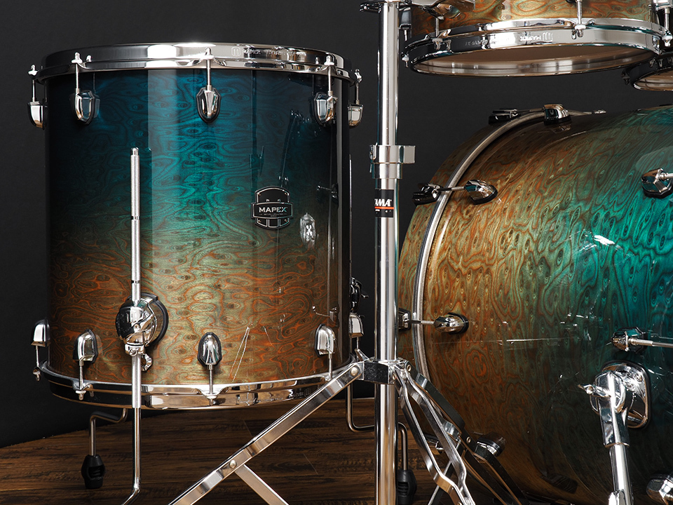 Mapex SATURN EVOLUTION DRUM SET EXOTIC AGEAN FADE BD22'、TT10