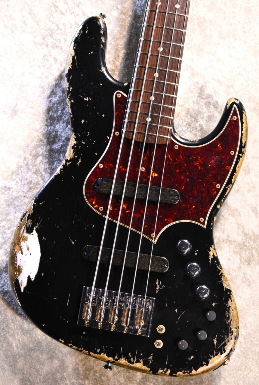 Xotic XJ-1T 5st Heavy Aged-Alder Body -Black/MH Roasted Maple/Rose