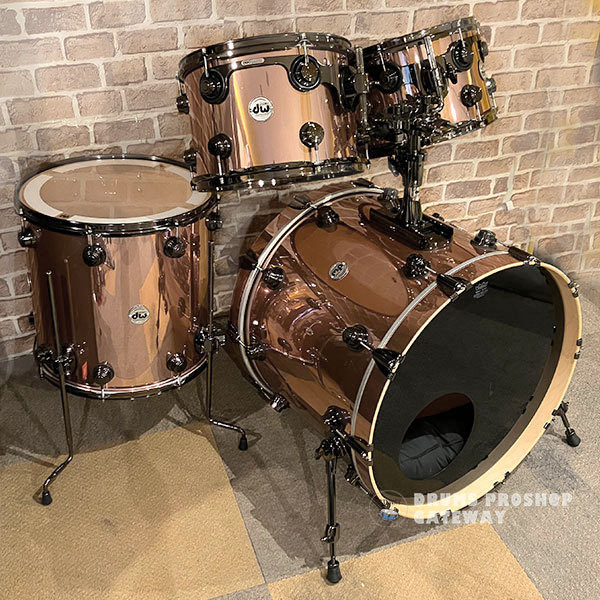 dw COLLECTOR'S PURE MAPLE 22BD 4pcs KIT #ROSE COPPER /w BLACK