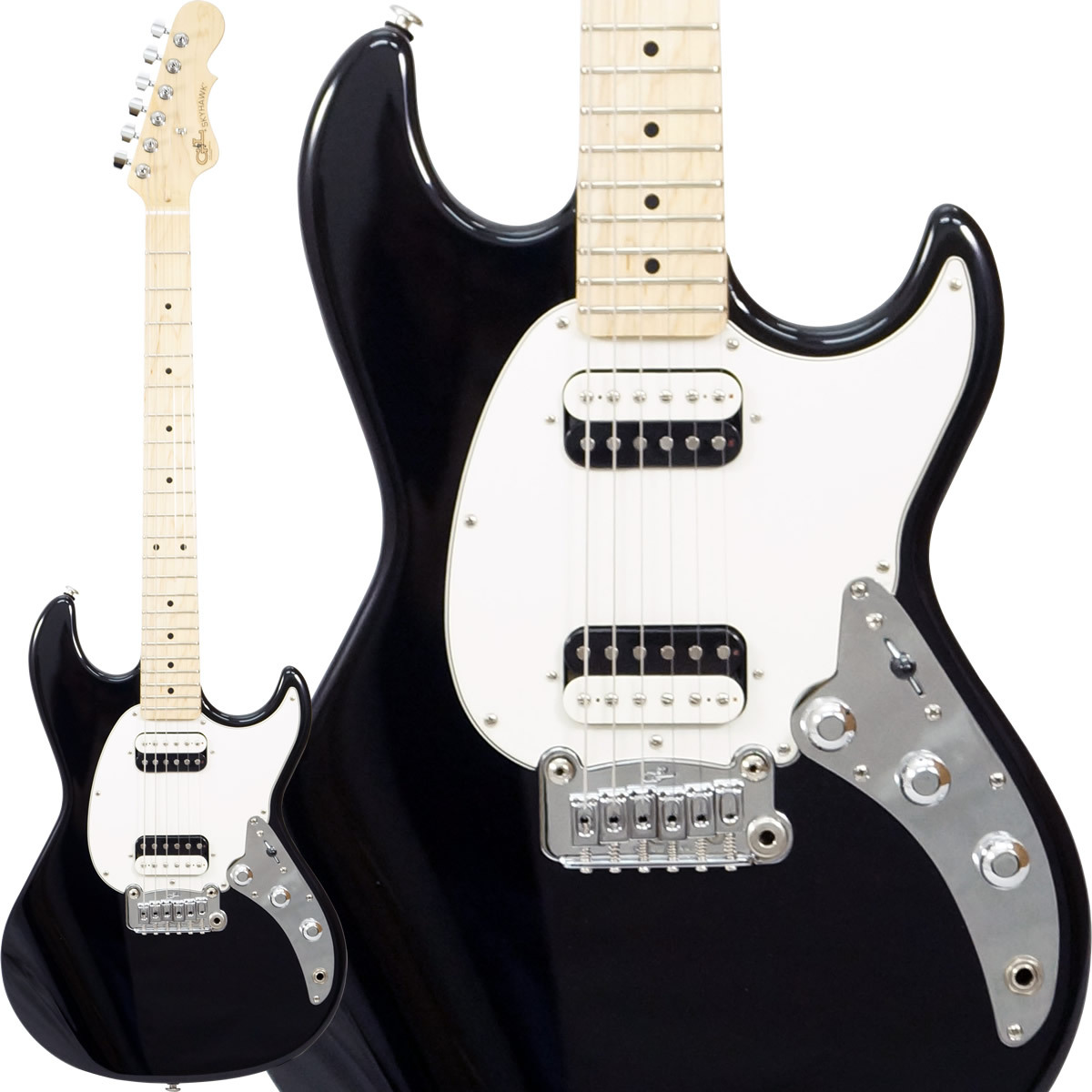 G&L Fullerton Deluxe SKYHAWK HH (Jet Black/Maple) [アウトレット