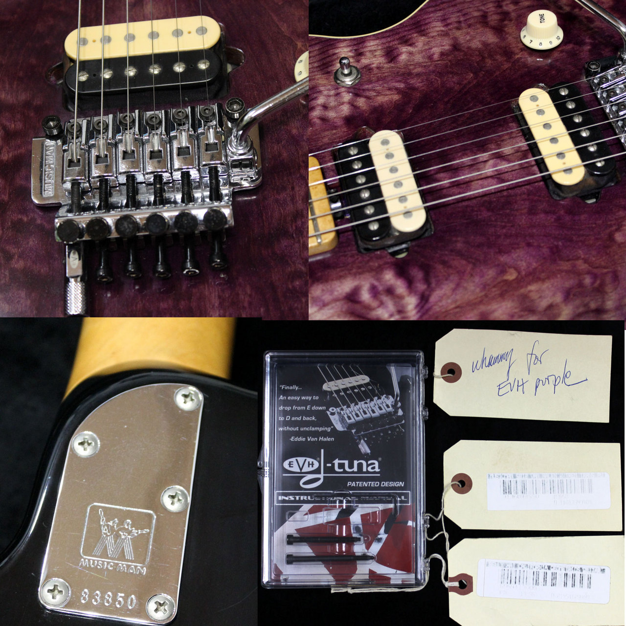 MUSIC MAN EVH Signature Trans Purple Quilt Maple エディ・ヴァン・ヘイレン シグネチャーモデル 1993年製です。（中古）【楽器検索デジマート】