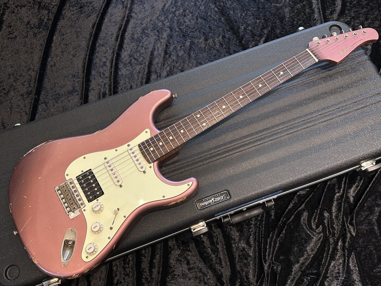 Xotic XSC-2 バーガンディメタリック 改造あり Xotic XSC-2 - Burgundy Mist over Black Paisley - Heavy Aged