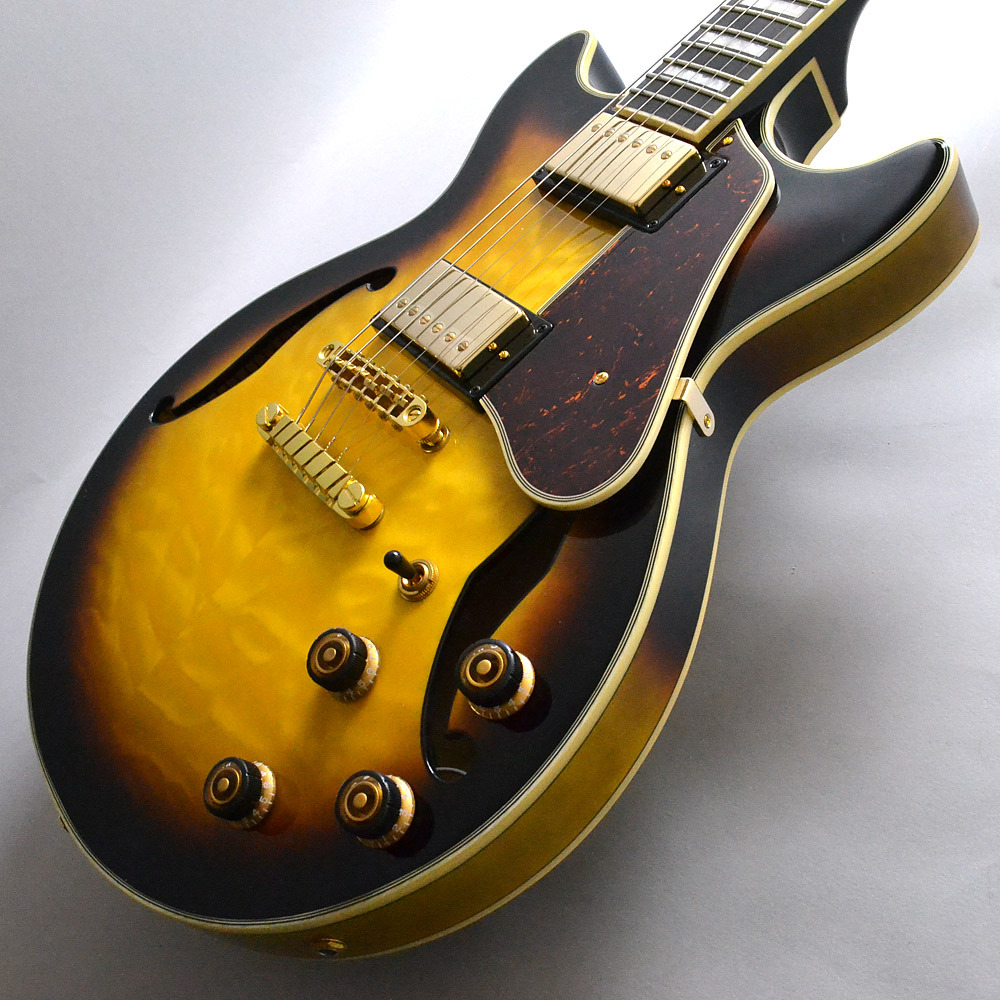Ibanez AM93QM AYS Antique Yellow Sunburst セミアコギター