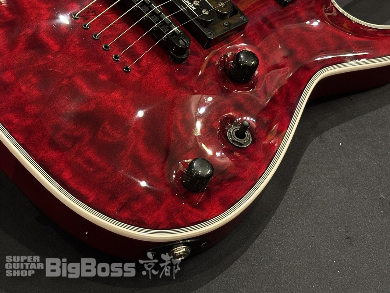 美品 メンテ済 EDWARDS HORIZON E-HR-145NT/QM Edwards E-HR-145NT/QM Modern Electric Guitar - Black Cherry