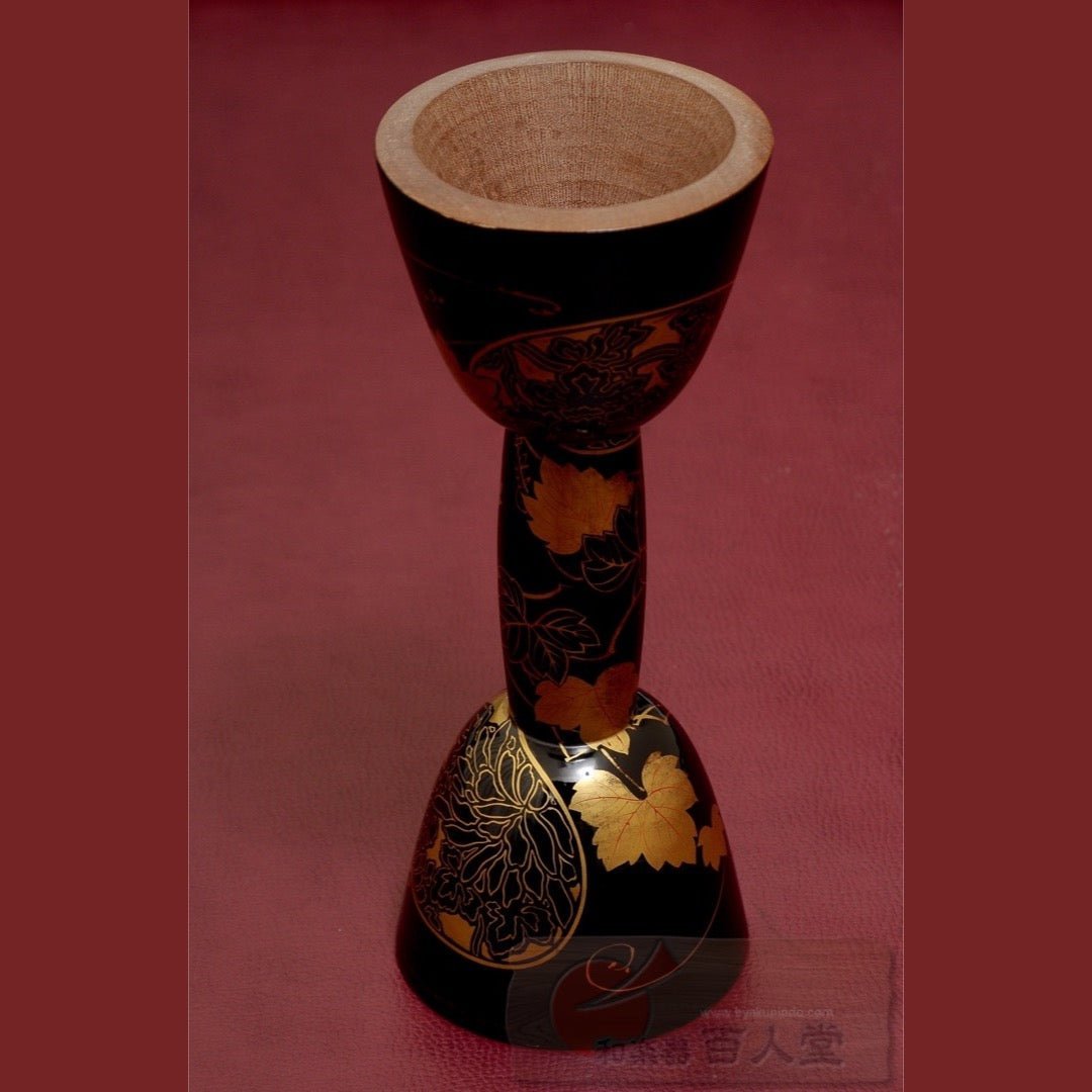 大割引 小鼓胴 【和楽器大決算SALE!!】小鼓胴 瓢箪葵蒔絵小鼓胴、古革 和楽器