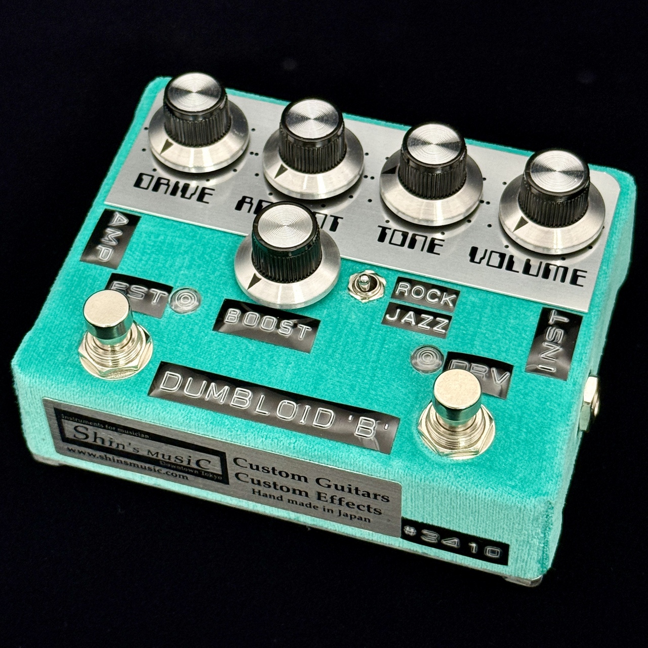 Shins Music Dumbloid B Boost Mint Green Velvet Psycedelic Panel