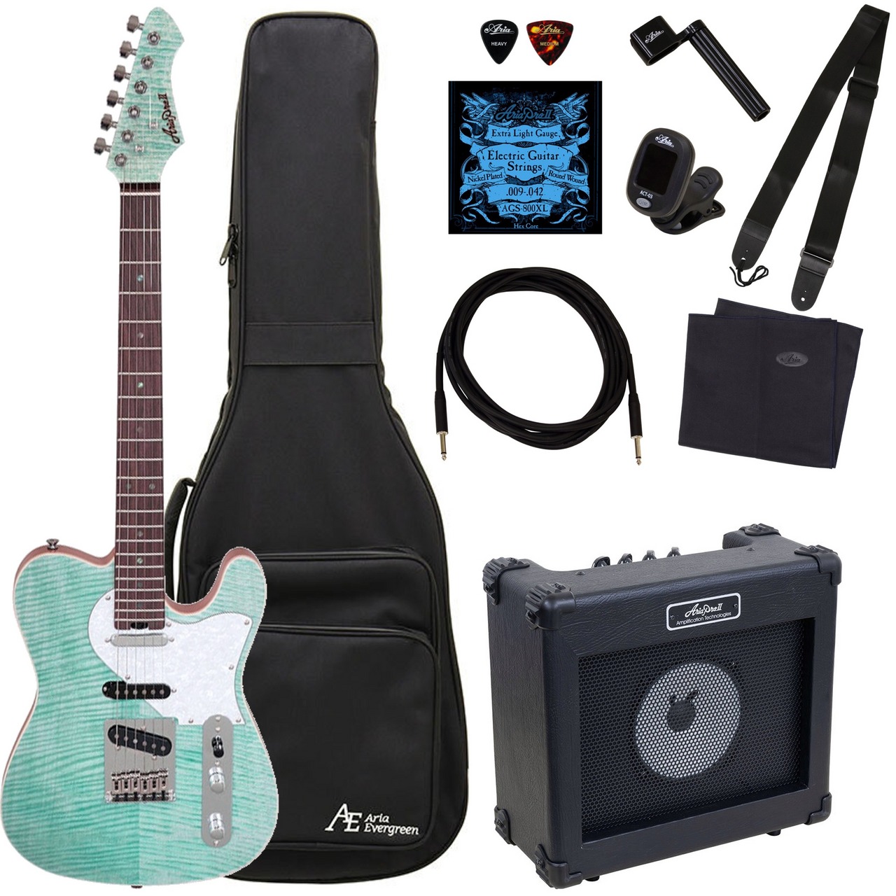 Aria Pro II 615-AE200 OPGR (Opal Green) evergreen エレキ