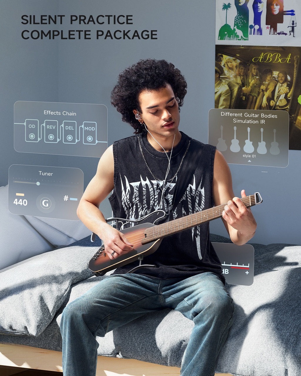 HUSH-I Pro ホワイト アコースティックギター DONNER HUSH-I Pro ホワイト サイレントアコースティックギター