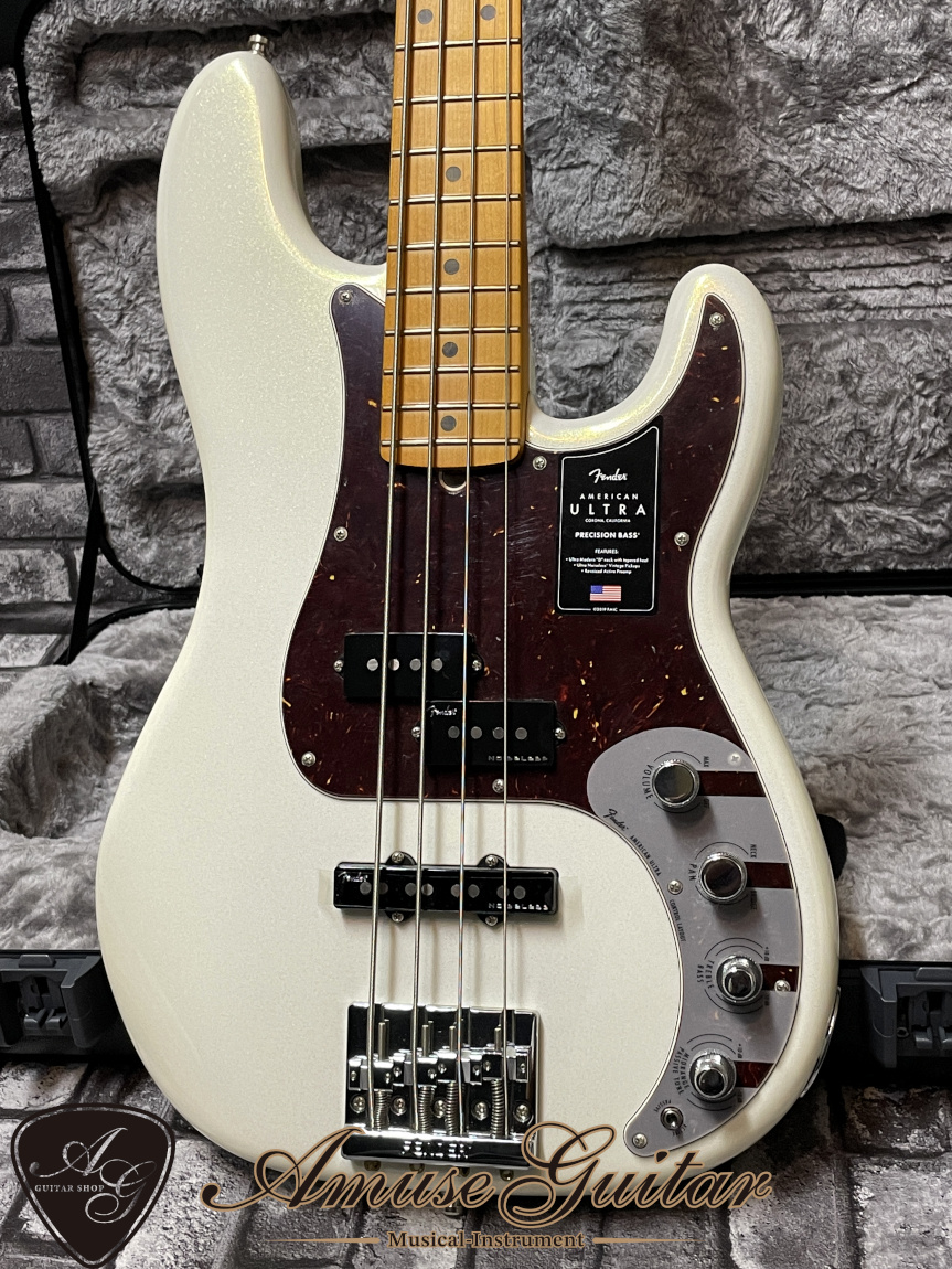 Fender American Ultra Precision Bass Maple FB# Arctic Pearl 2022年製N-Mint  Condition w/OHC 4.37kg（中古）【楽器検索デジマート】