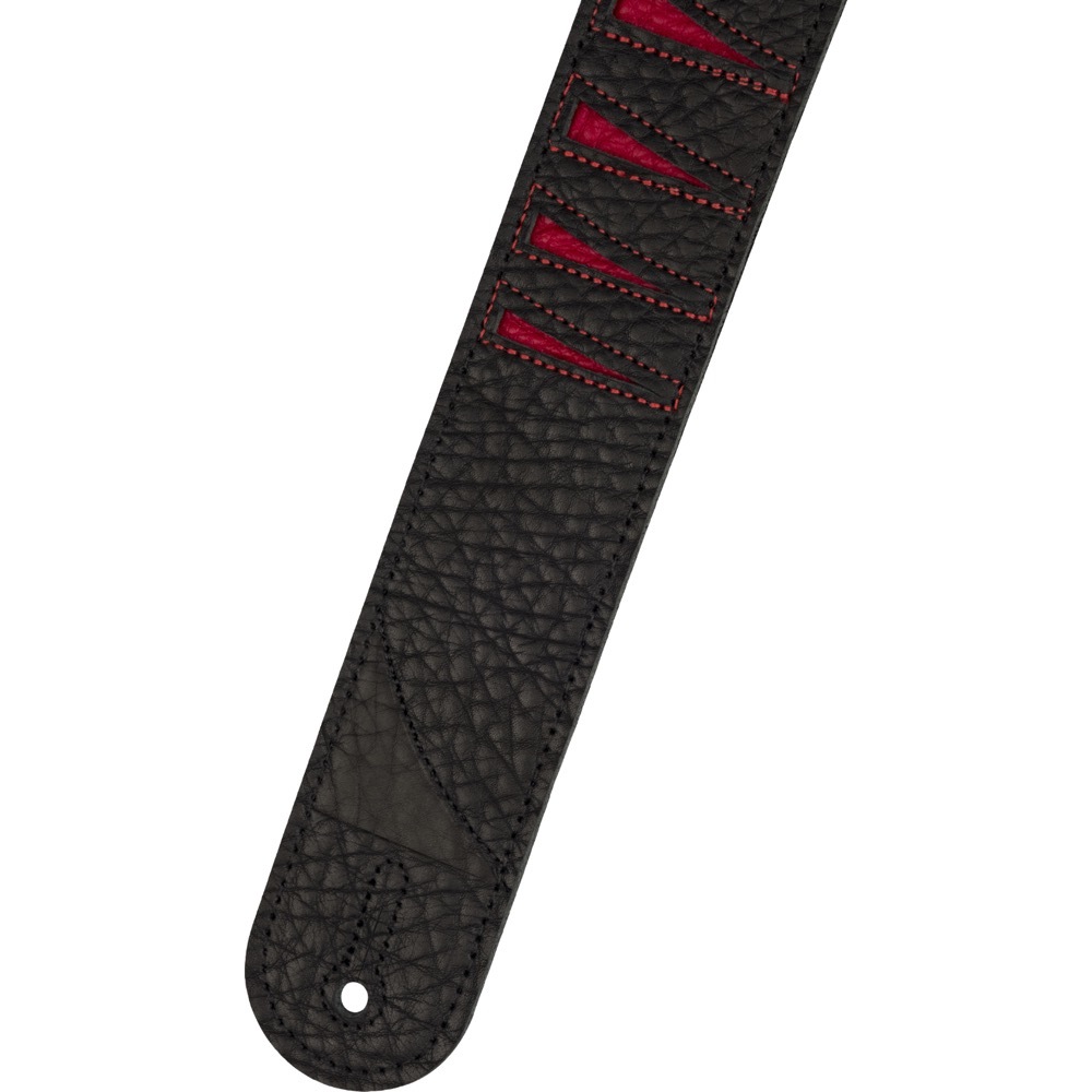 Jackson Shark Fin Leather Strap Red and Black 2 ギターストラップ （新品/送料無料）【楽器検索デジマート】