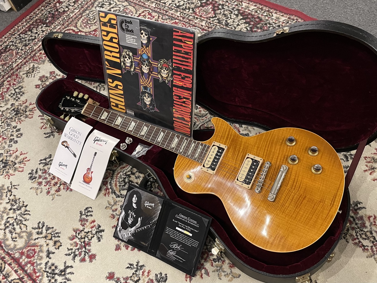 ガンズアンドローゼズ Slash 直筆サイン　スラッシュ レコード Guns n' Roses スラッシュ Slash 4 サインレコード ガンズ・アンド