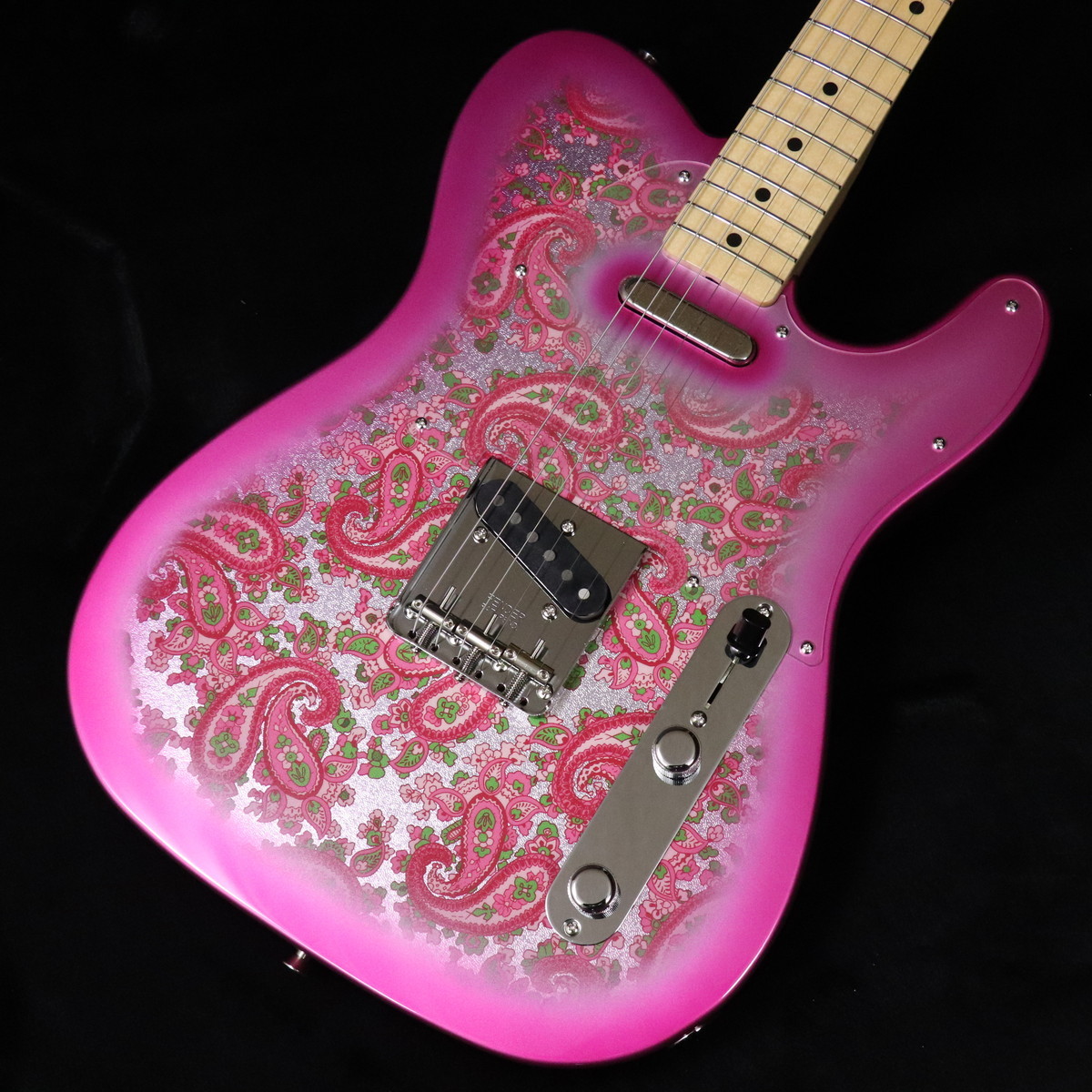 最終値下げ　 showman プラックペイズリーテレキャスター テレキャスターシンラインタイプ ピンクペイズリー Showmanサイケ