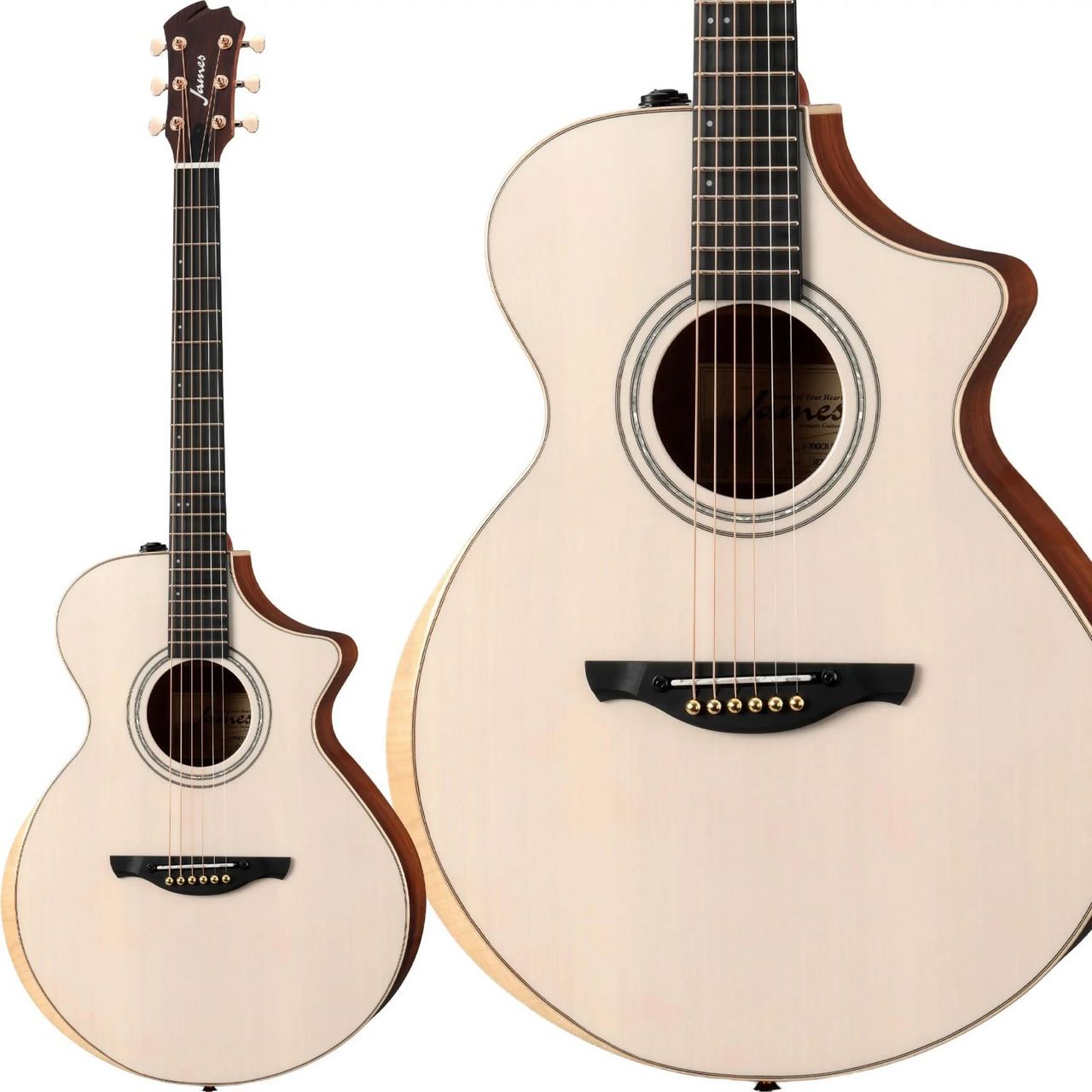 JAMES　エレアコ　アコースティックエフェクトシステム　取説付き　おまけ付き James J-700CII WHT エレアコ 生音エフェクト エルボーカット